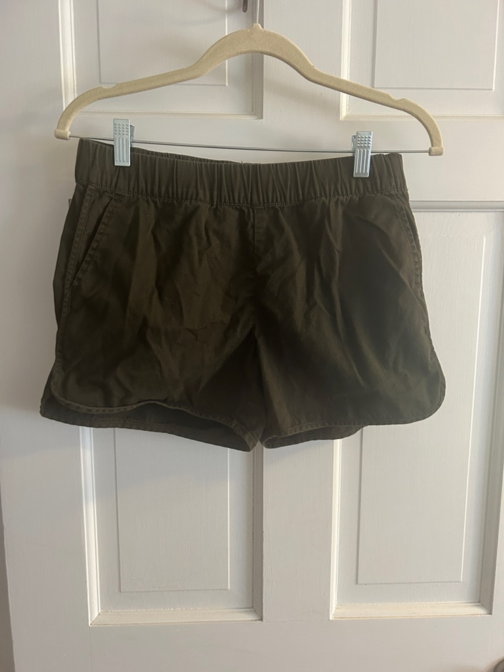 Banana Republic Factory Olive Green Athletic Shorts with Elastic Waist